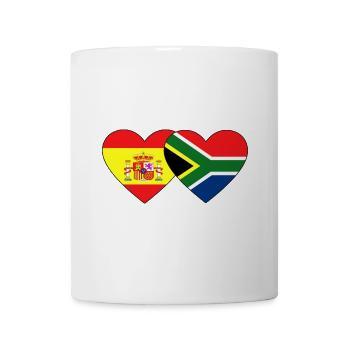 Spanien Südafrika Flagge Herz - Tasse - Weiß - Vorne