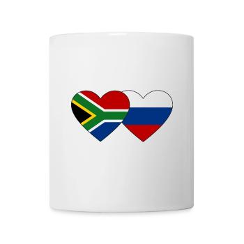 Südafrika Russland Flagge Herz - Tasse - Weiß - Vorne