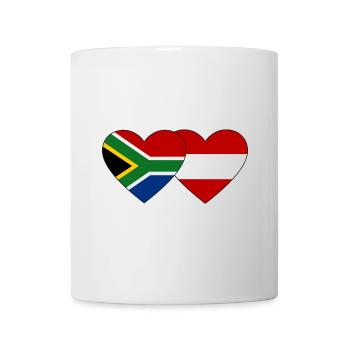 Afrique du Sud Autriche Flag Heart - Mug blanc - blanc - Devant
