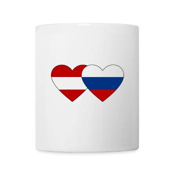 Austria Russia Flag Heart - Mug - white - Front