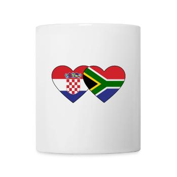 Kroatien Südafrika Flagge Herz - Tasse - Weiß - Vorne