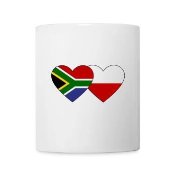 Südafrika Polen Flagge Herz - Tasse - Weiß - Vorne