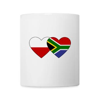 Poland South Africa Flag Heart - Mug - white - Front