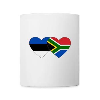 Estonia South Africa Flag Heart - Mug - white - Front
