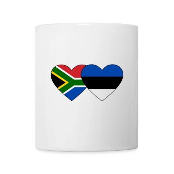 Südafrika Estland Flagge Herz - Tasse - Weiß - Vorne