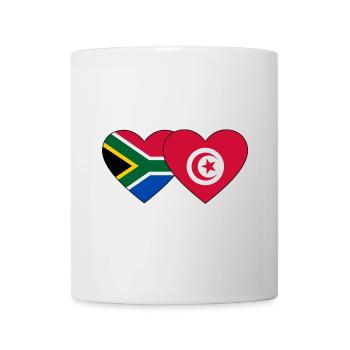 Afrique du Sud Tunisie Flag Heart - Mug blanc - blanc - Devant