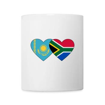 Kasachstan Südafrika Flagge Herz - Tasse - Weiß - Vorne