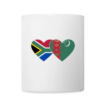 Südafrika Turkmenistan Flagge Herz - Tasse - Weiß - Vorne