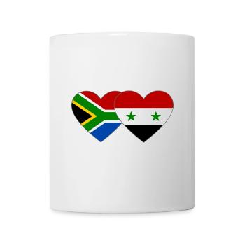 South Africa Syria Flag Heart - Mug - white - Front