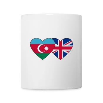 Azerbaijan England Flag Heart - Mug - white - Front