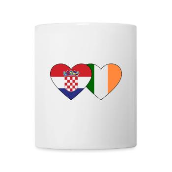 Kroatien Irland Flagge Herz - Tasse - Weiß - Vorne