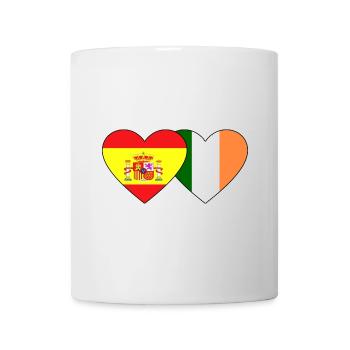 Spain Ireland Flag Heart - Mug - white - Front