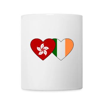 Hongkong Irland Flagge Herz - Tasse - Weiß - Vorne