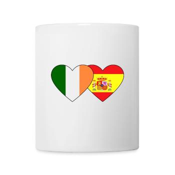 Ireland Spain Flag Heart - Mug - white - Front