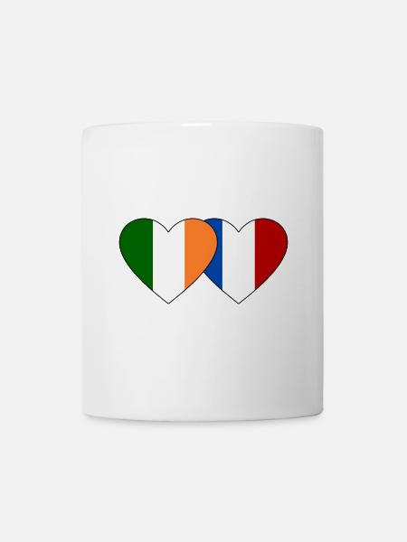Irlande France Flag Heart - Mug blanc - blanc