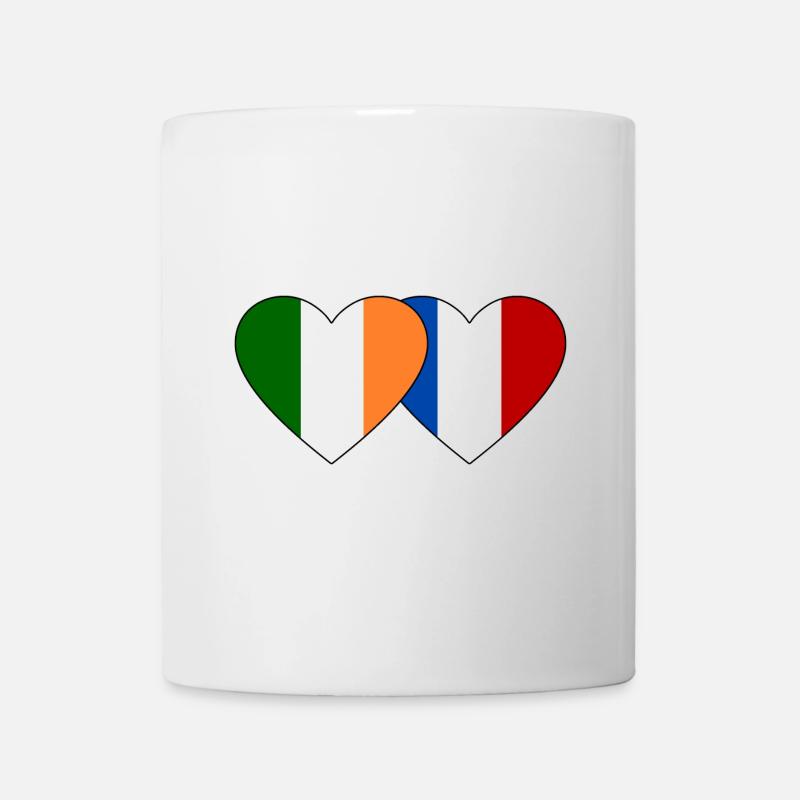 Irlande France Flag Heart - Mug blanc - blanc