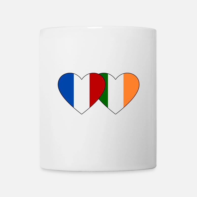 France Irlande Flag Coeur - Mug blanc - blanc