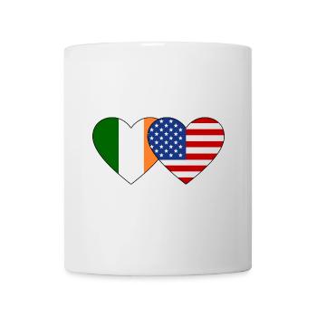 Ireland USA Flag Heart - Mug - white - Front