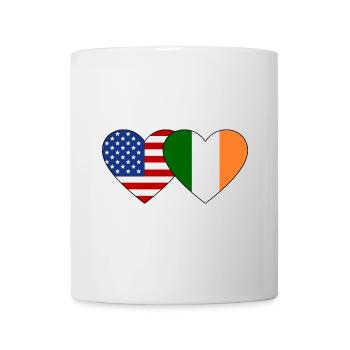USA Irland Flagge Herz - Tasse - Weiß - Vorne
