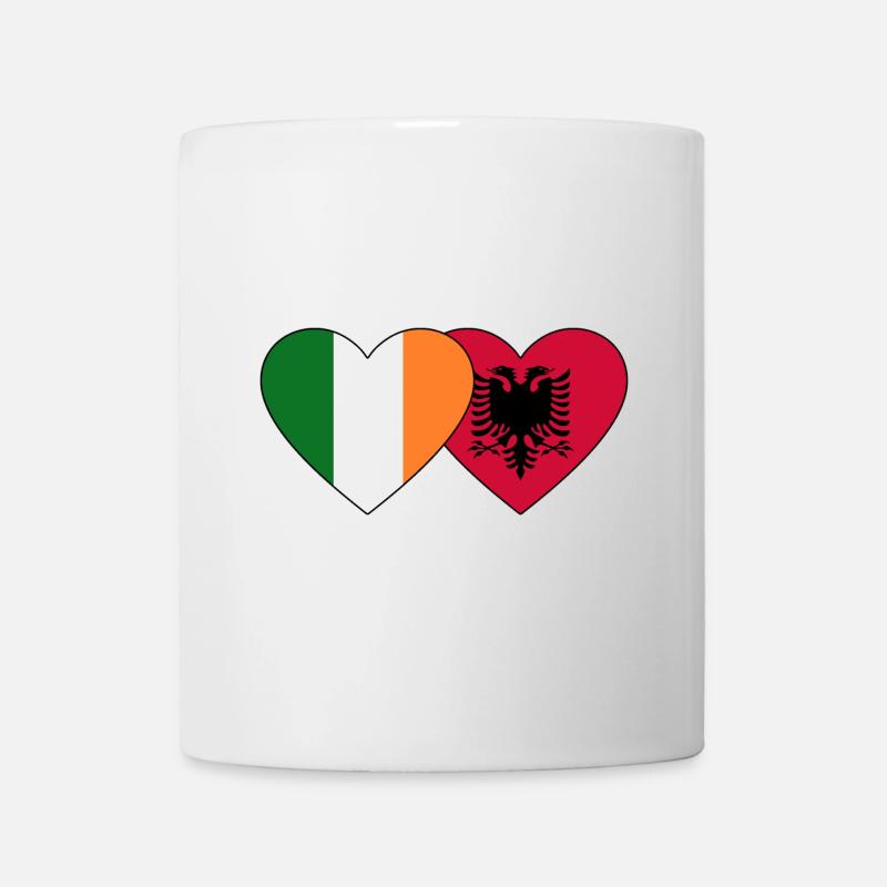 Irlande Albanie Flag Heart - Mug blanc - blanc