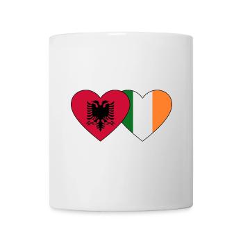 Albania Ireland Flag Heart - Mug - white - Front