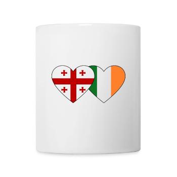 Georgien Irland Flagge Herz - Tasse - Weiß - Vorne