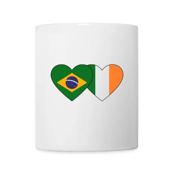 Brazil Ireland Flag Heart - Mug - white - Front