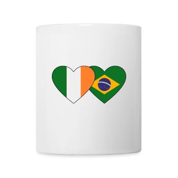 Ireland Brazil Flag Heart - Mug - white - Front