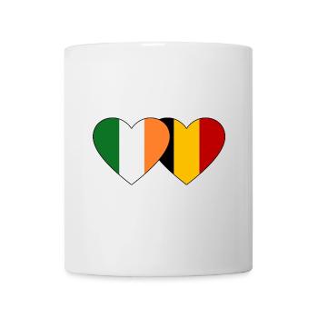 Ireland Belgium Flag Heart - Mug - white - Front