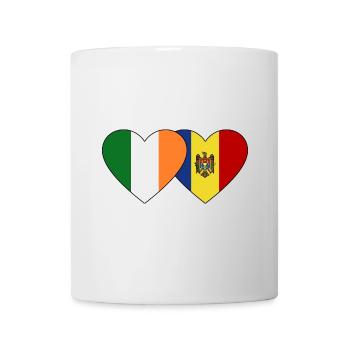 Irland Moldau Flagge Herz - Tasse - Weiß - Vorne