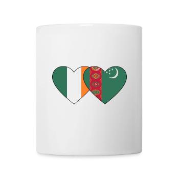 Irland Turkmenistan Flagge Herz - Tasse - Weiß - Vorne