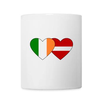 Ireland Latvia Flag Heart - Mug - white - Front