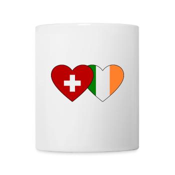 Schweiz Irland Flagge Herz - Tasse - Weiß - Vorne