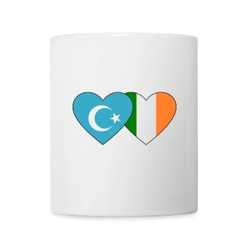 Uiguren Irland Flagge Herz - Tasse - Weiß - Vorne