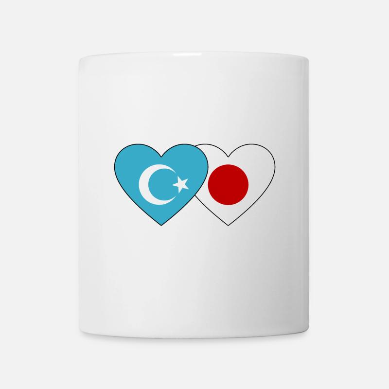 Cœur de drapeau japonais ouïghours - Mug blanc - blanc