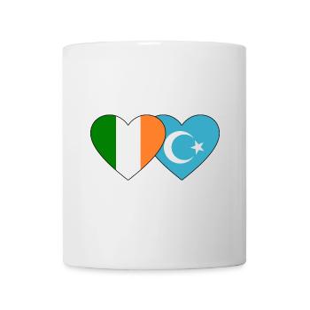 Irland Uiguren Flagge Herz - Tasse - Weiß - Vorne