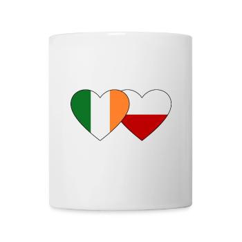 Irland Polen Flagge Herz - Tasse - Weiß - Vorne