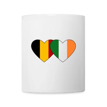 Belgien Irland Flagge Herz - Tasse - Weiß - Vorne