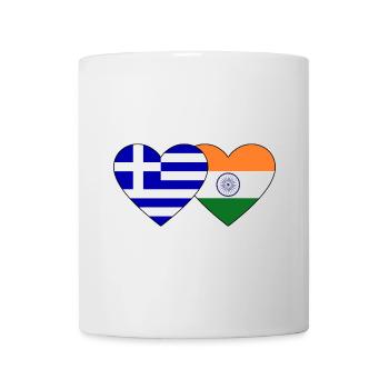 Griechenland Indien Flagge Herz - Tasse - Weiß - Vorne