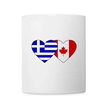 Grèce Canada Flag Heart - Mug blanc - blanc - Devant