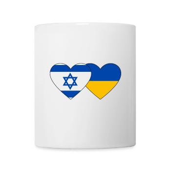Israël Ukraine Flag Heart - Mug blanc - blanc - Devant
