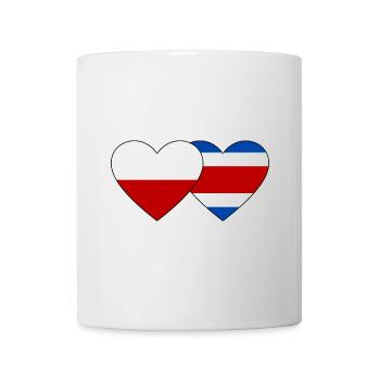 Pologne Costa Rica Drapeau Coeur - Mug blanc - blanc - Devant
