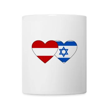 Austria Israel Flag Heart - Mug - white - Front