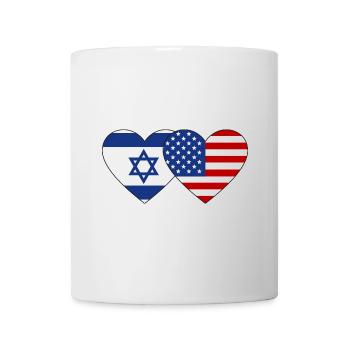 Israel USA Flag Heart - Mug - white - Front