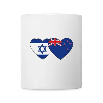 Israel New Zealand Flag Heart - Mug - white - Front