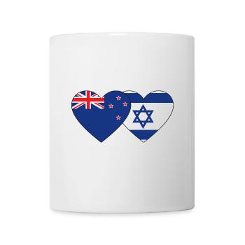 Neuseeland Israel Flagge Herz - Tasse - Weiß - Vorne