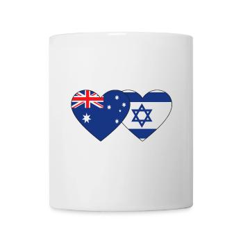 Australia Israel Flag Heart - Mug - white - Front