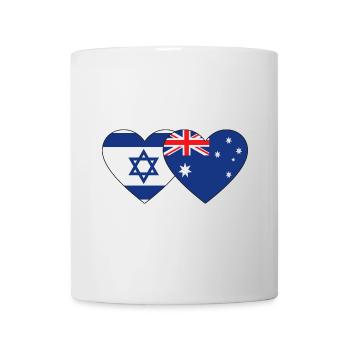 Israel Australia Flag Heart - Mug - white - Front