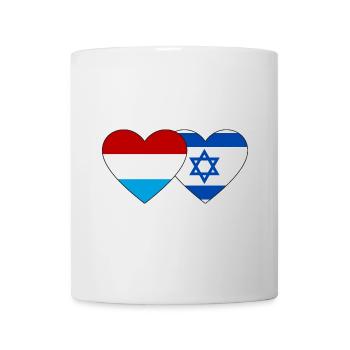Drapeau luxembourgeois Israël coeur - Mug blanc - blanc - Devant