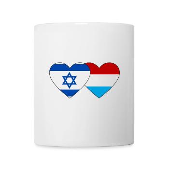 Israël Luxembourg Drapeau Coeur - Mug blanc - blanc - Devant